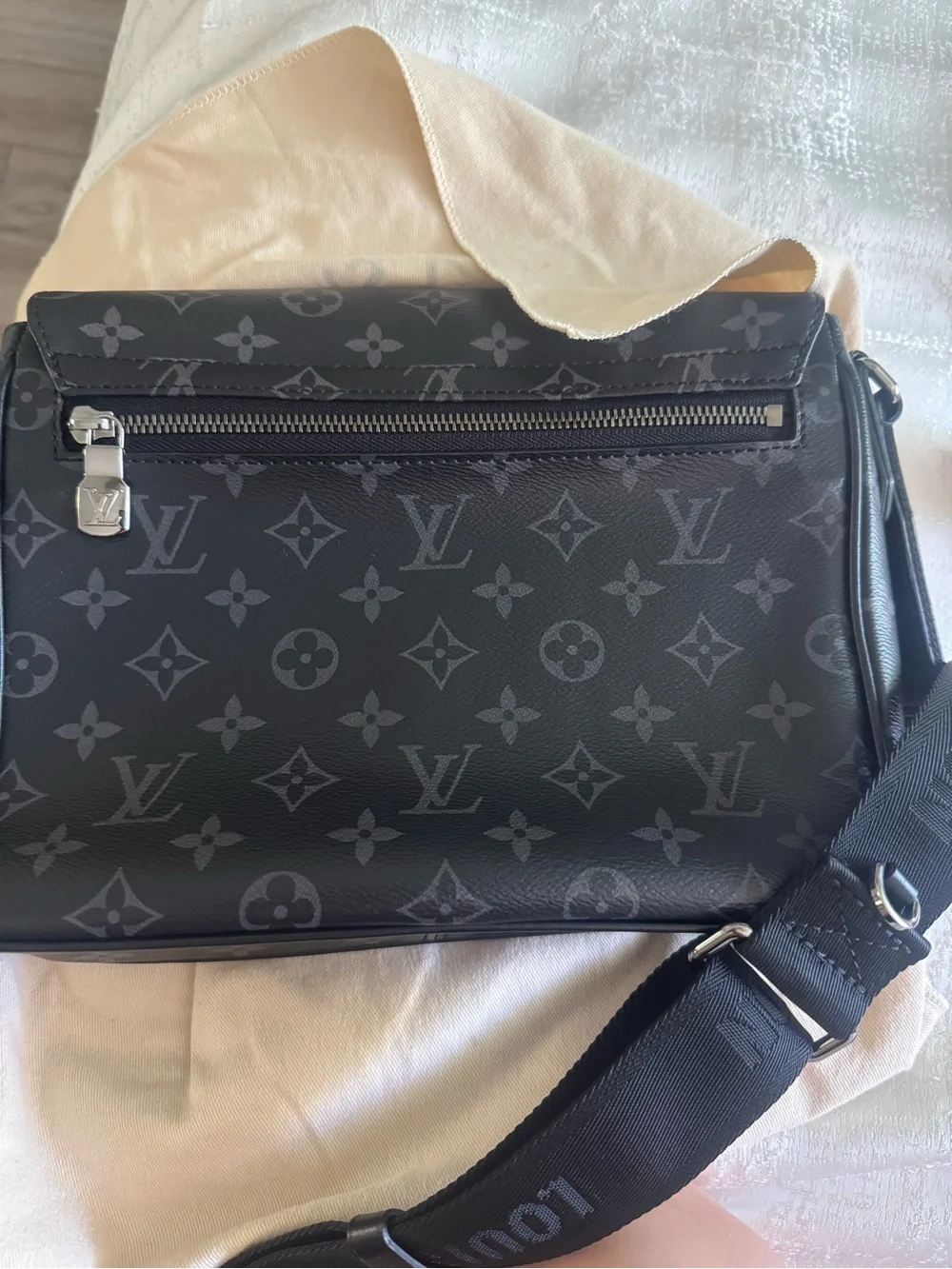 Louis Vuitton Gray and Black Monogram Messenger Bag